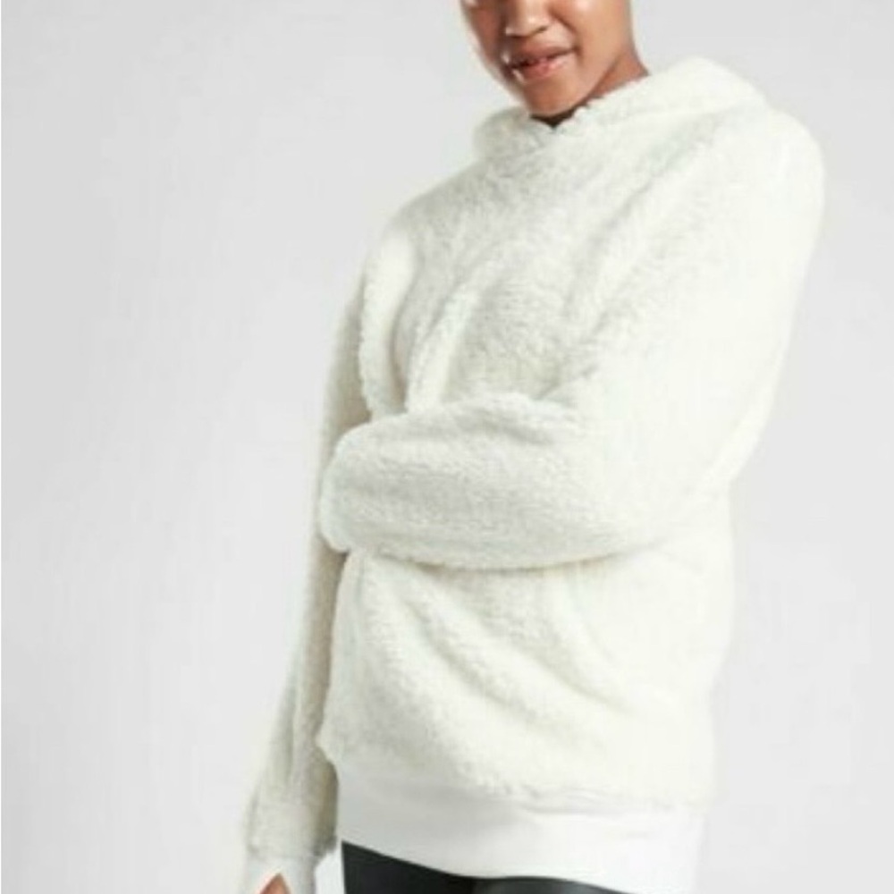 Athleta Cream/White Sherpa Hoodie - Picture 3 of 7